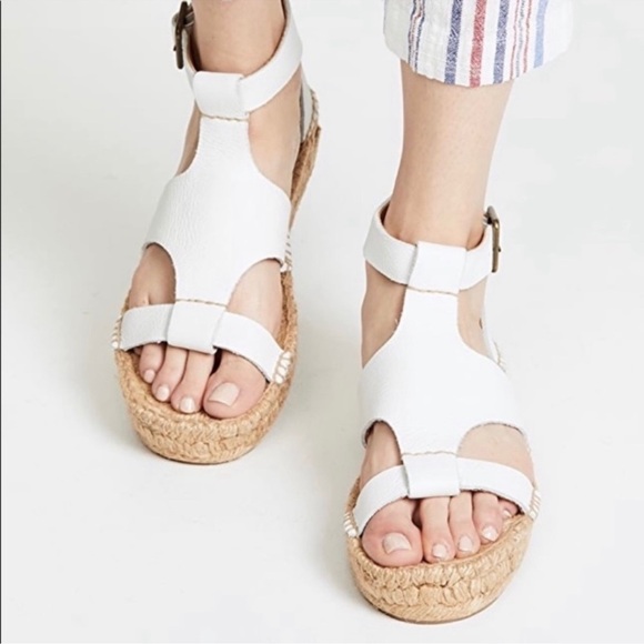 Soludos Whited Banded Shield White Sandal Espadrille 11 - Picture 3 of 4